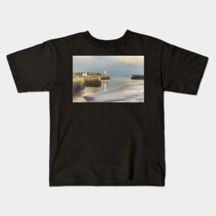 Maryport Harbour Entrance At Low Tide Kids T-Shirt